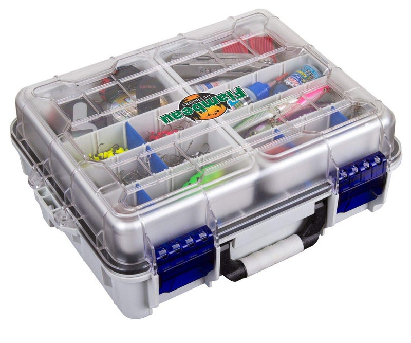 Flambeau Outdoors 3000WPNC Waterproof Satchel 3000, Portable Waterproof Tackle Box with Trays, Gray/Clear - Image 5